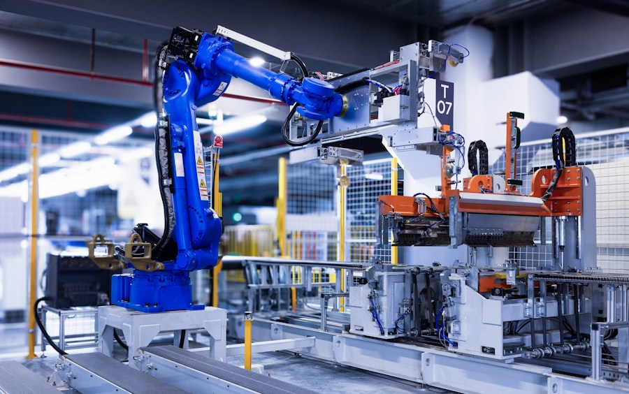 Robotic arm on an automated production line